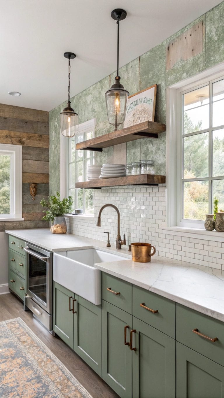 green backsplash kitchen designs