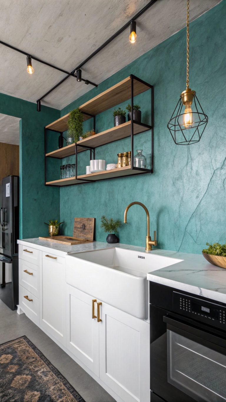 teal kitchen wall inspiration