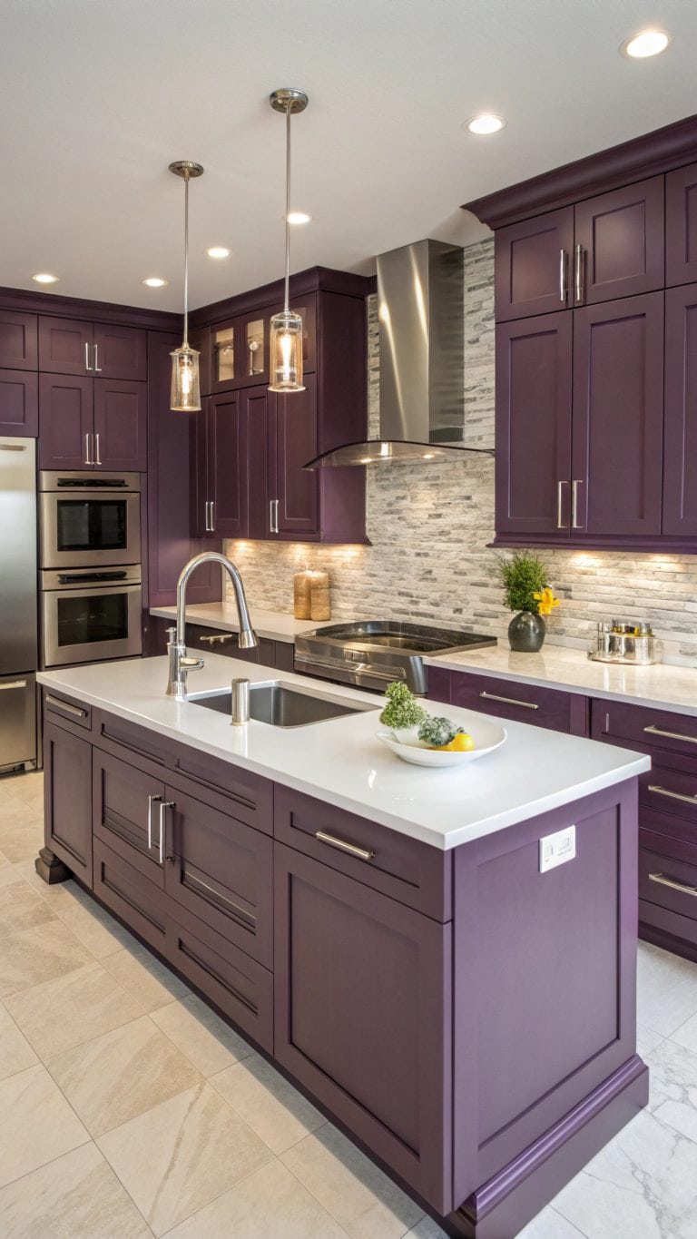 diverse purple kitchen designs