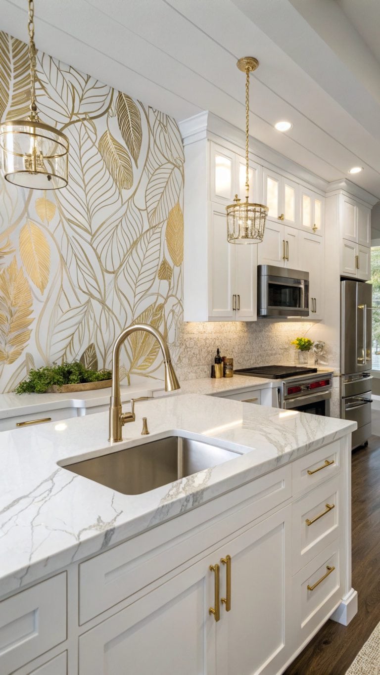 elegant white gold kitchens