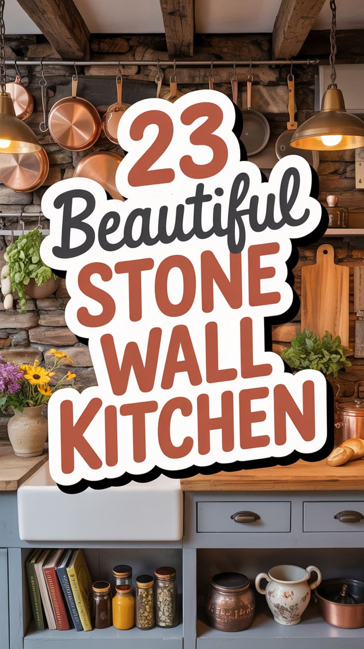 23 Beautiful Stone Wall Kitchen