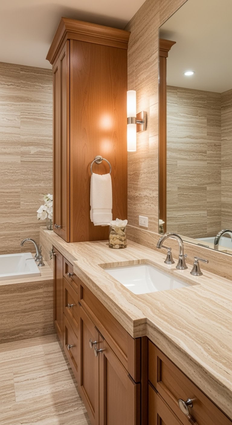 bathroom colored beige and brown